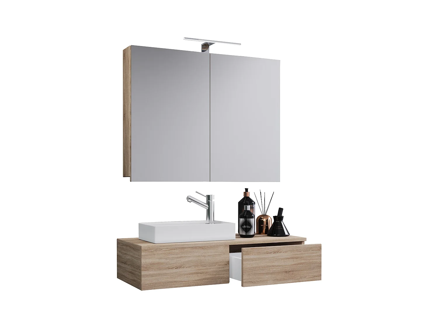 3-tlg Gäste WC Waschplatz Waschtisch Gudas Schrank