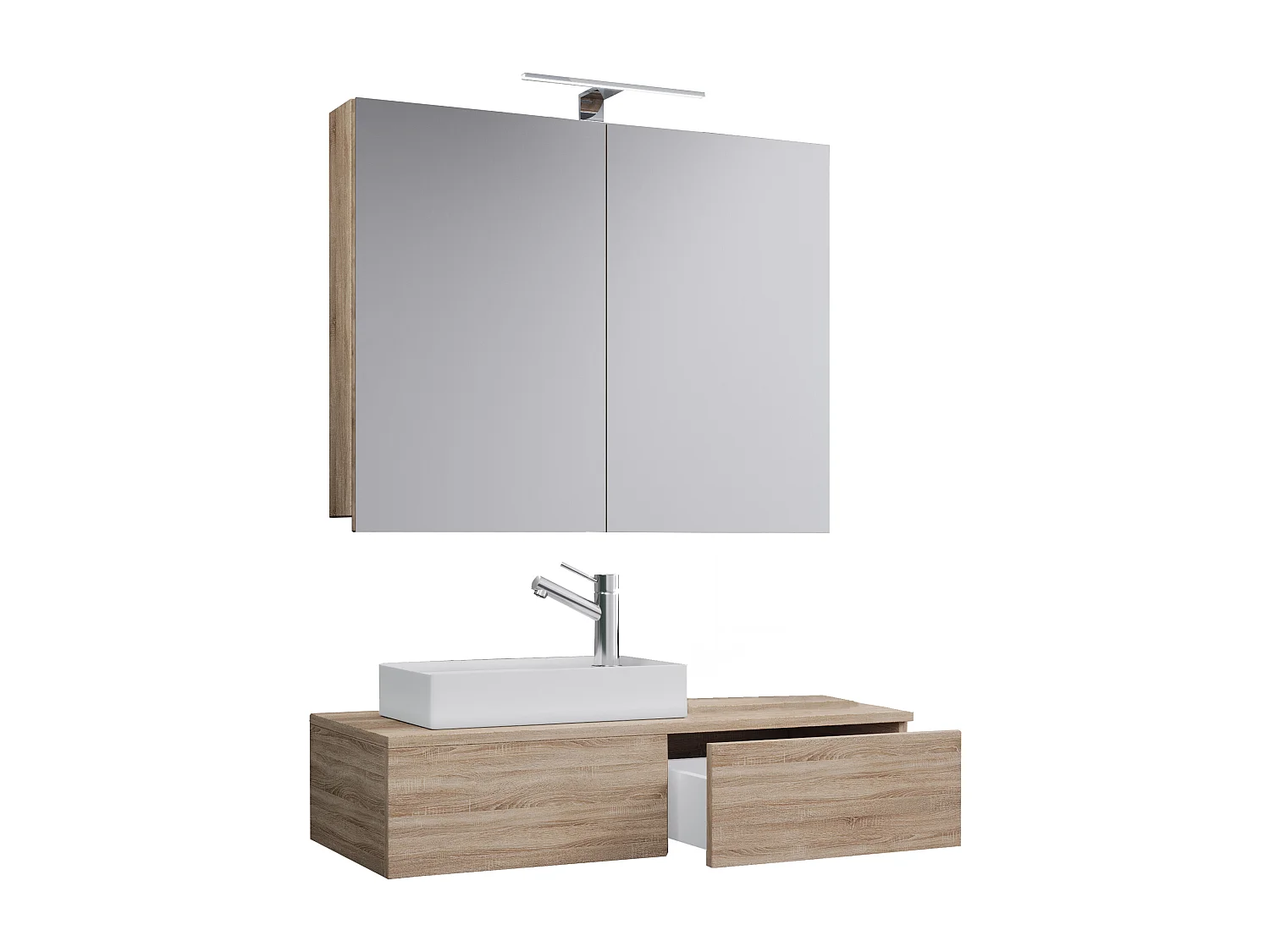 Bathroom furniture washbasin Gudas Sonoma oak (Sägerau) H. 89 x W. 85 x D. 35 cm