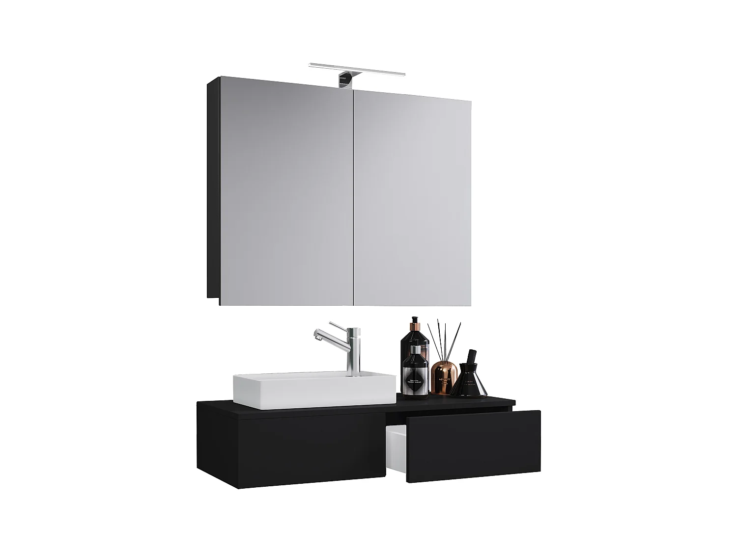 3-tlg Gäste WC Waschplatz Waschtisch Gudas Schrank