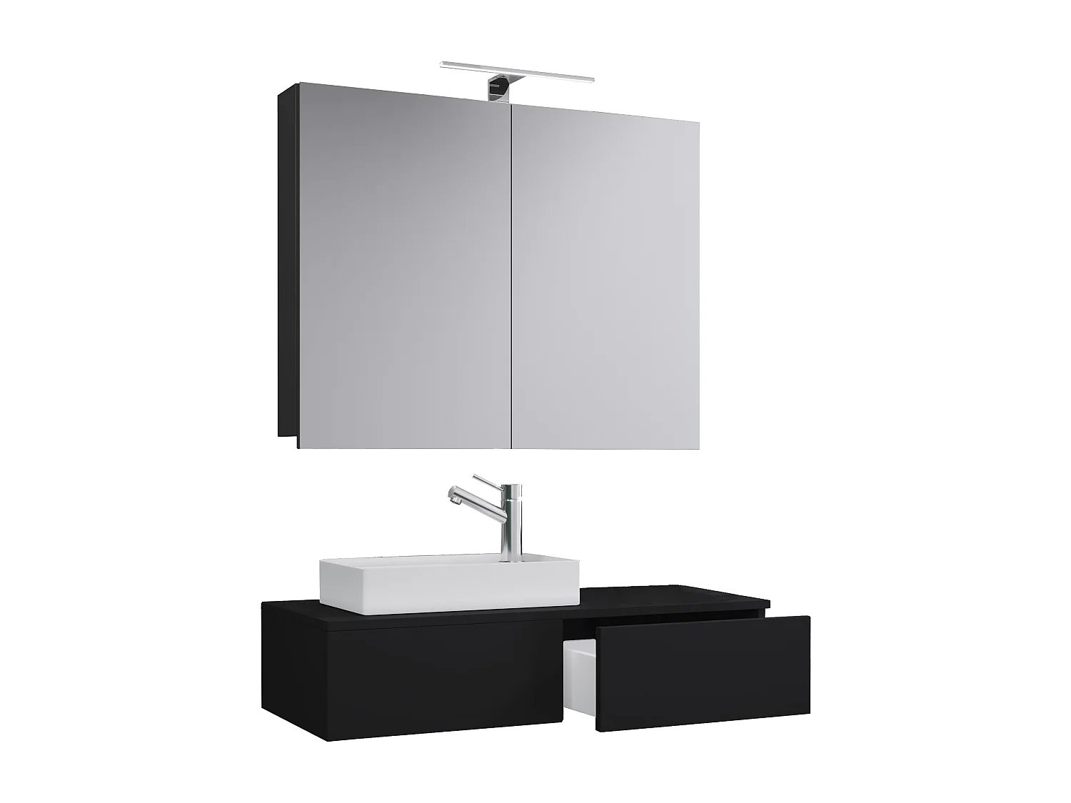 Bathroom furniture washbasin Gudas Black H. 89 x W. 85 x D. 35 cm