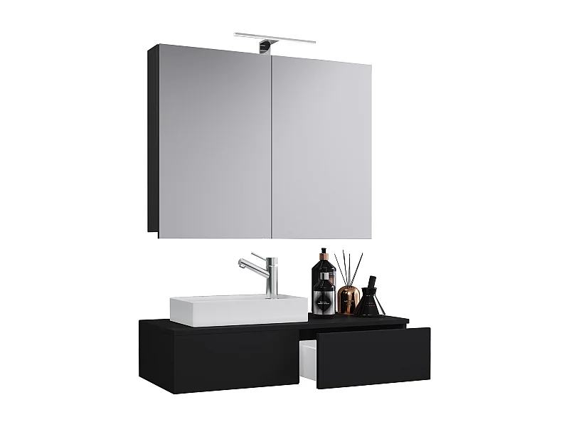 Bathroom furniture washbasin Gudas Black H. 89 x W. 85 x D. 35 cm
