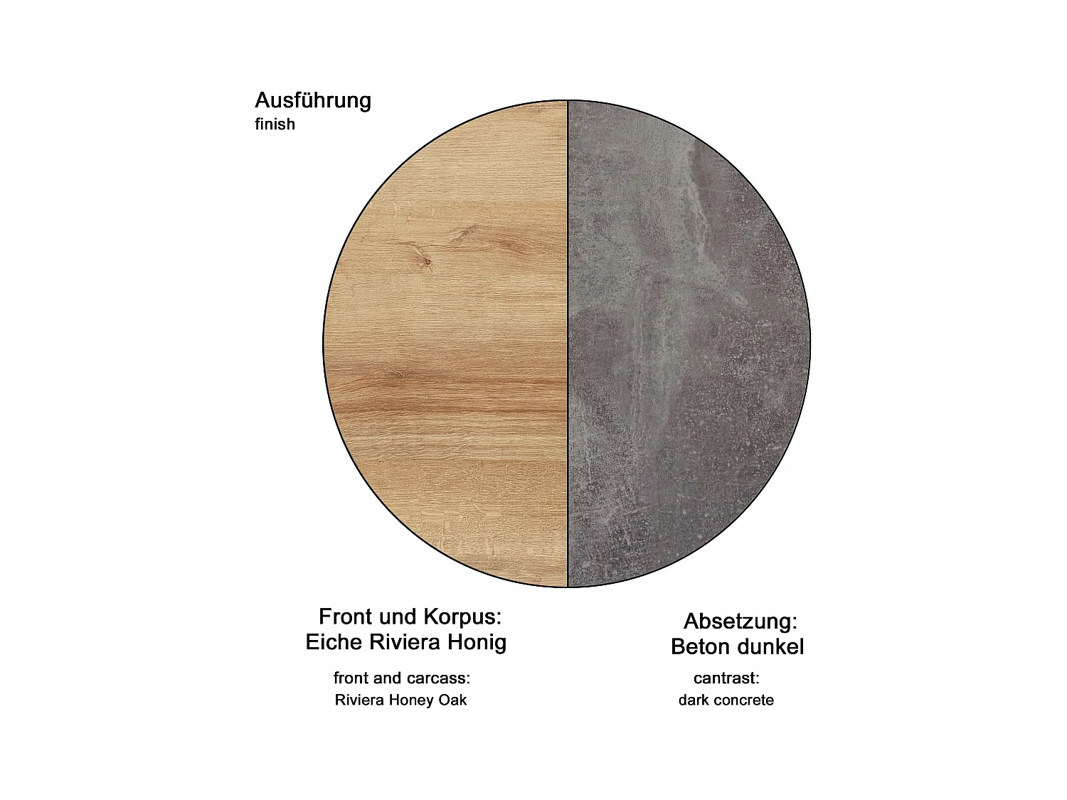 Ensemble meuble salle de bain 3 pièces gris béton et chêne Riviera miel Babel 186cm