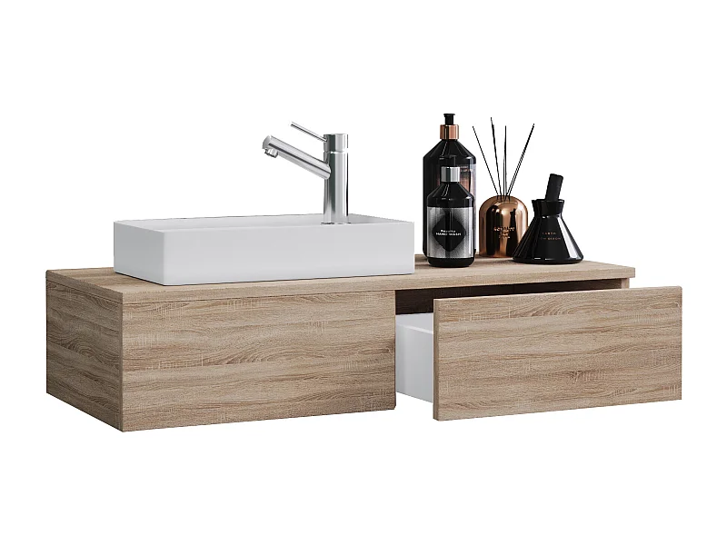 Bathroom furniture washbasin Gudas Sonoma Oak H. 19 x W. 85 x D. 35 cm