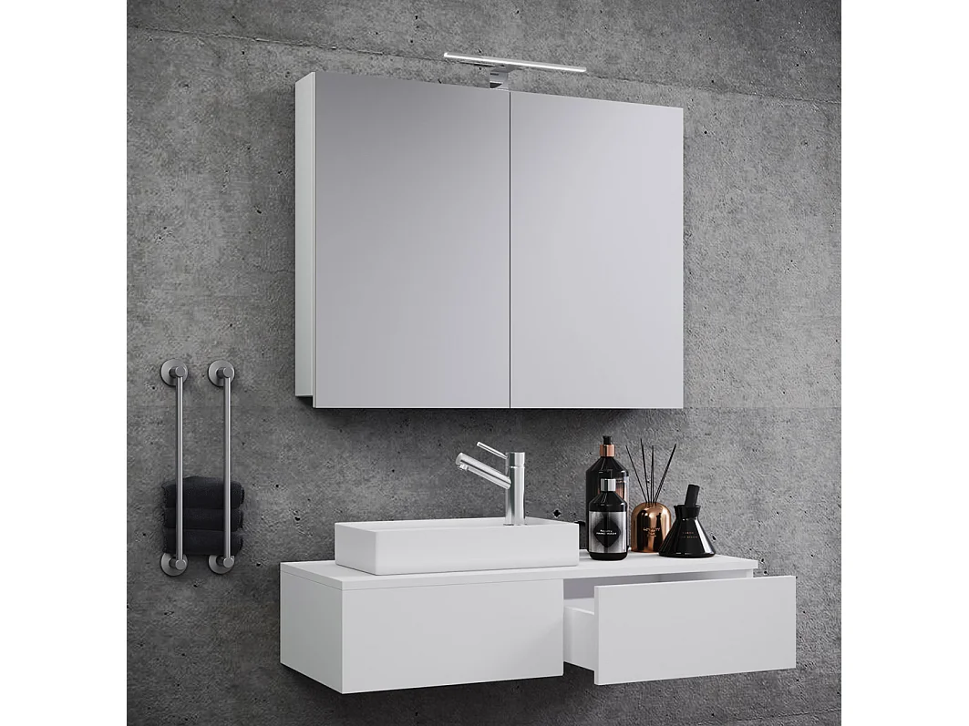 Bathroom furniture washbasin Gudas White H. 89 x W. 85 x D. 35 cm