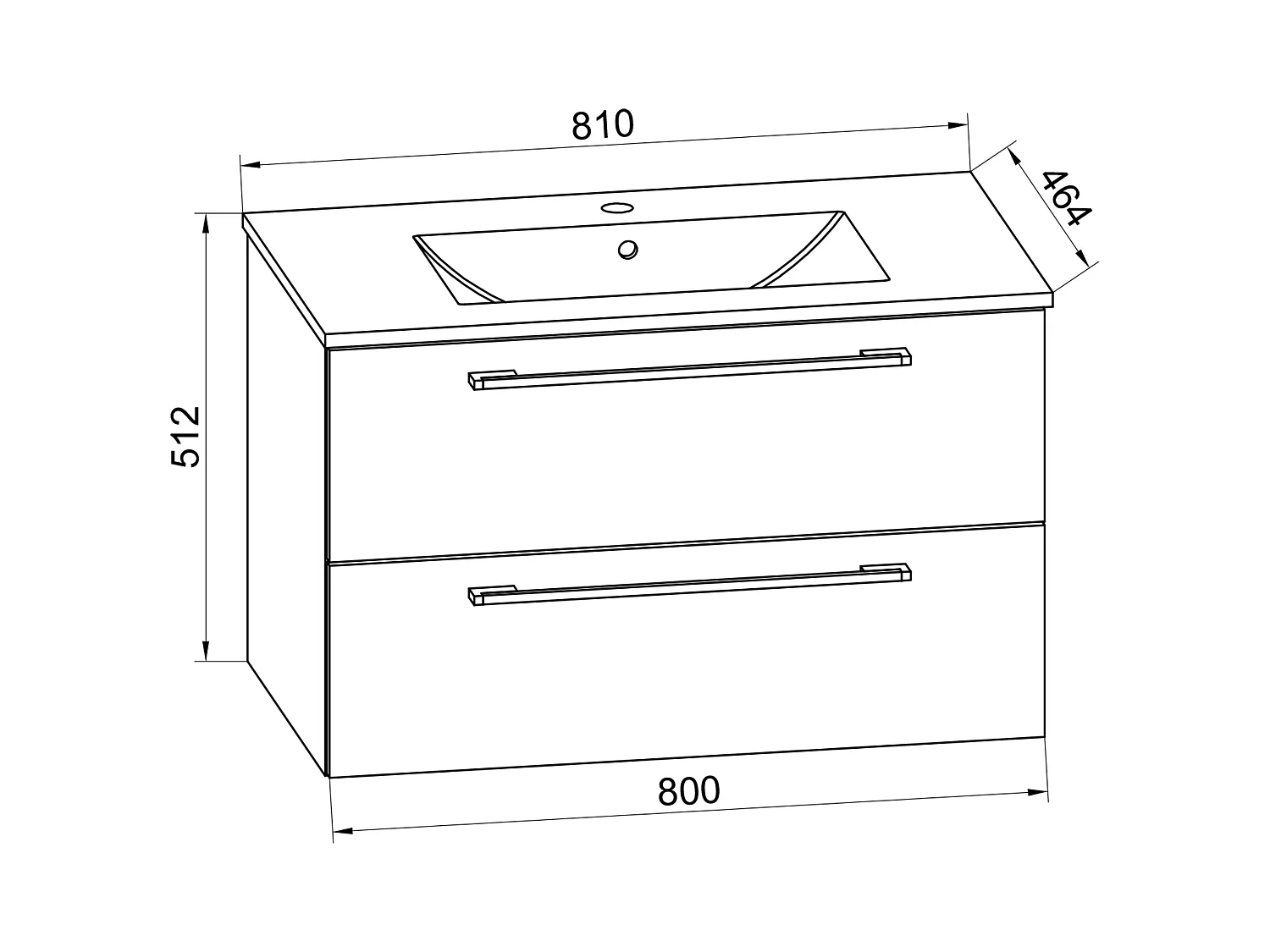 2-tlg. Waschplatz Waschtisch Badinos 2 Schublade