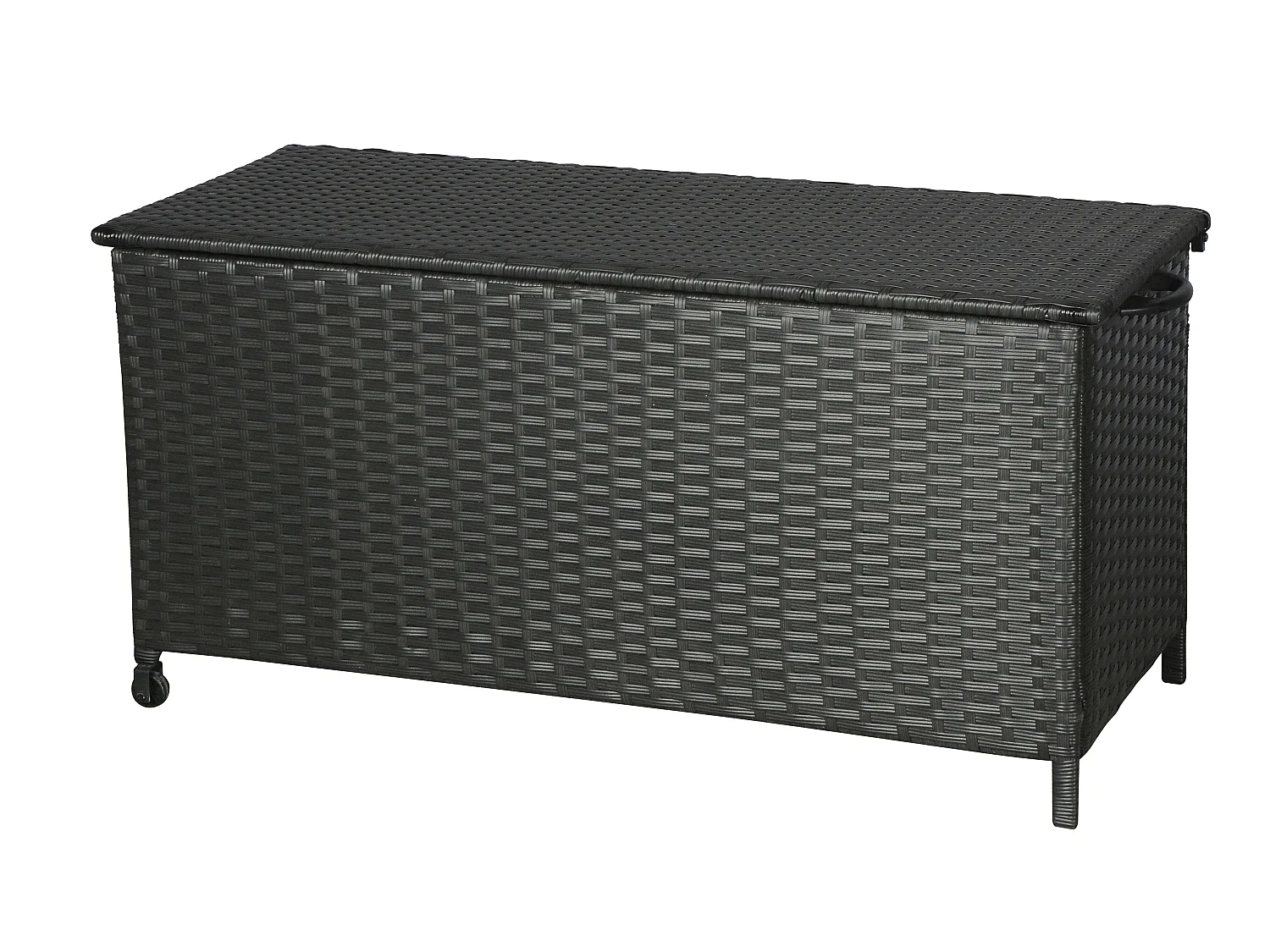 Kaplo tuintoebehoor kussen opbergbox met wielen zwart.