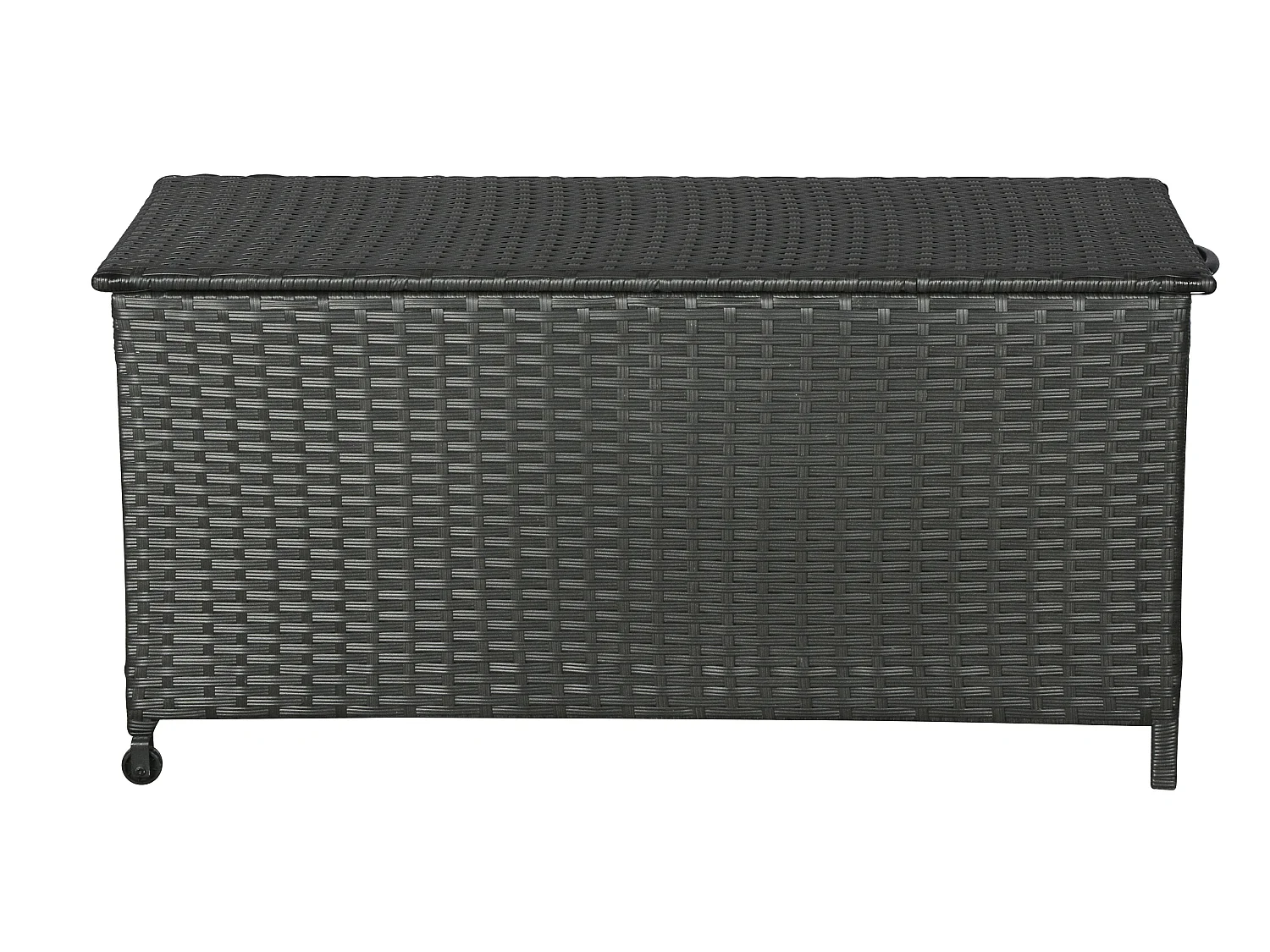 Kaplo tuintoebehoor kussen opbergbox met wielen zwart.