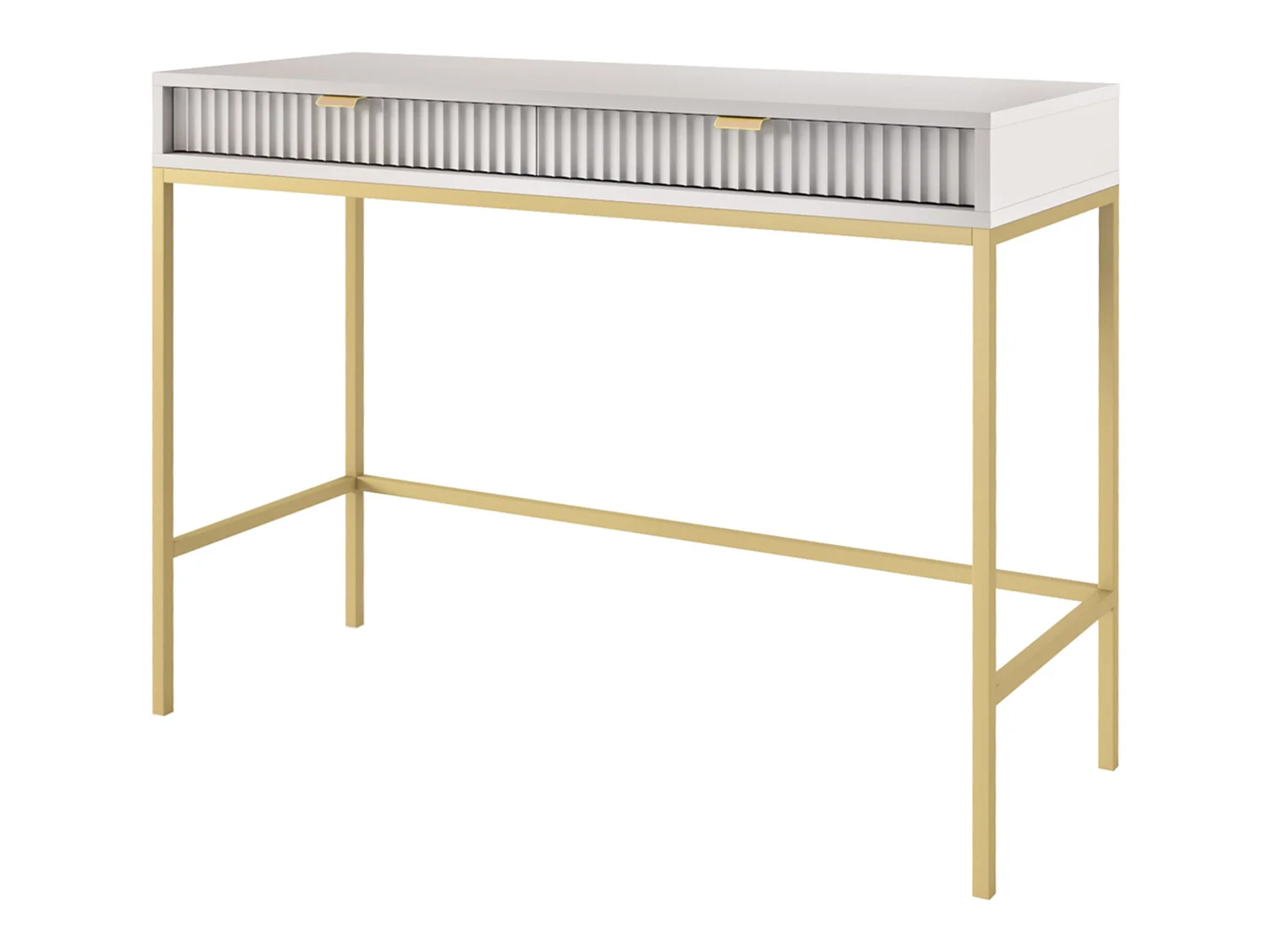 Kaptafel - 104 cm - grijs met gouden poten - VELLORE