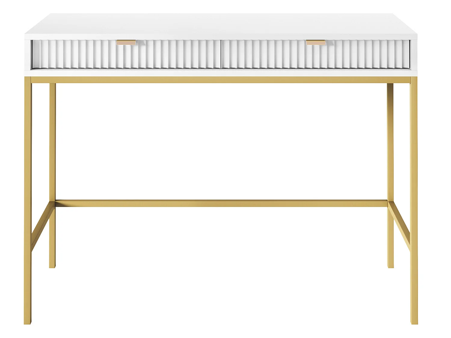Kaptafel - 104 cm - wit met gouden poten - VELLORE