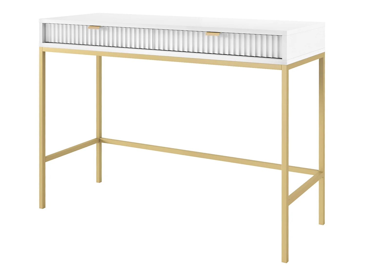 Kaptafel - 104 cm - wit met gouden poten - VELLORE