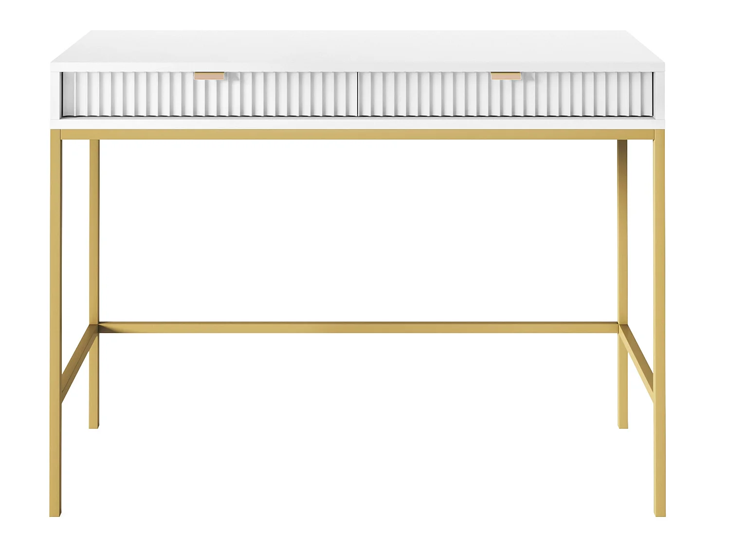 Kaptafel - 104 cm - wit met gouden poten - VELLORE