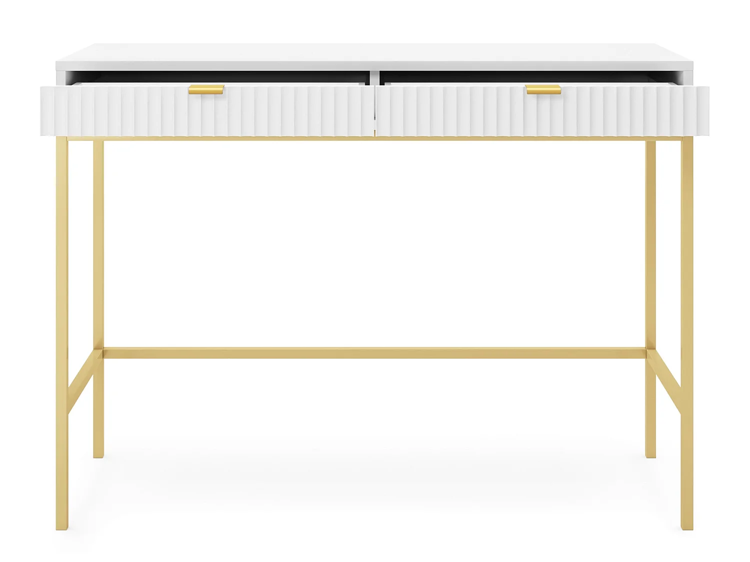 Kaptafel - 104 cm - wit met gouden poten - VELLORE