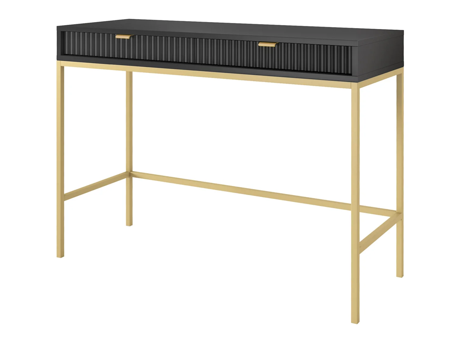 Kaptafel - 104 cm - zwart met gouden poten - VELLORE