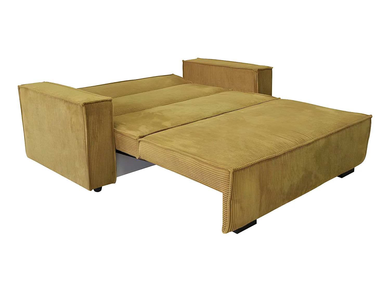 Canapé convertible STARIO en velours côtelé beige