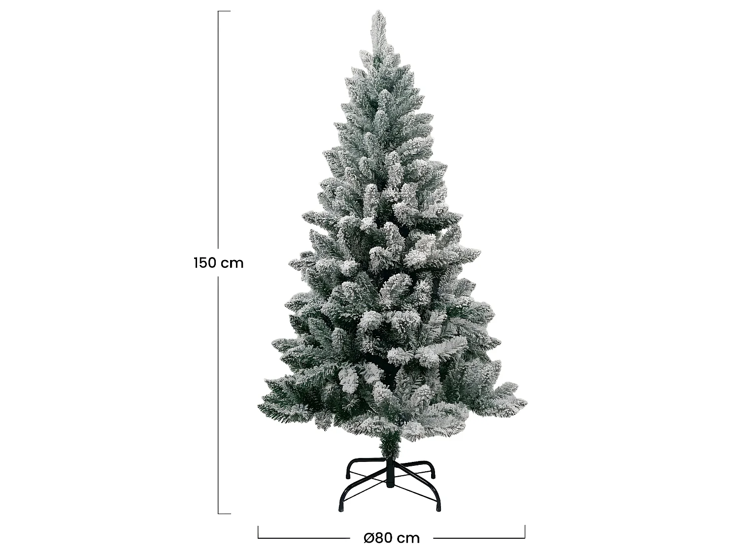 Albero di Natale Helsinki 150x80cm Bianco Neve Thinia Home