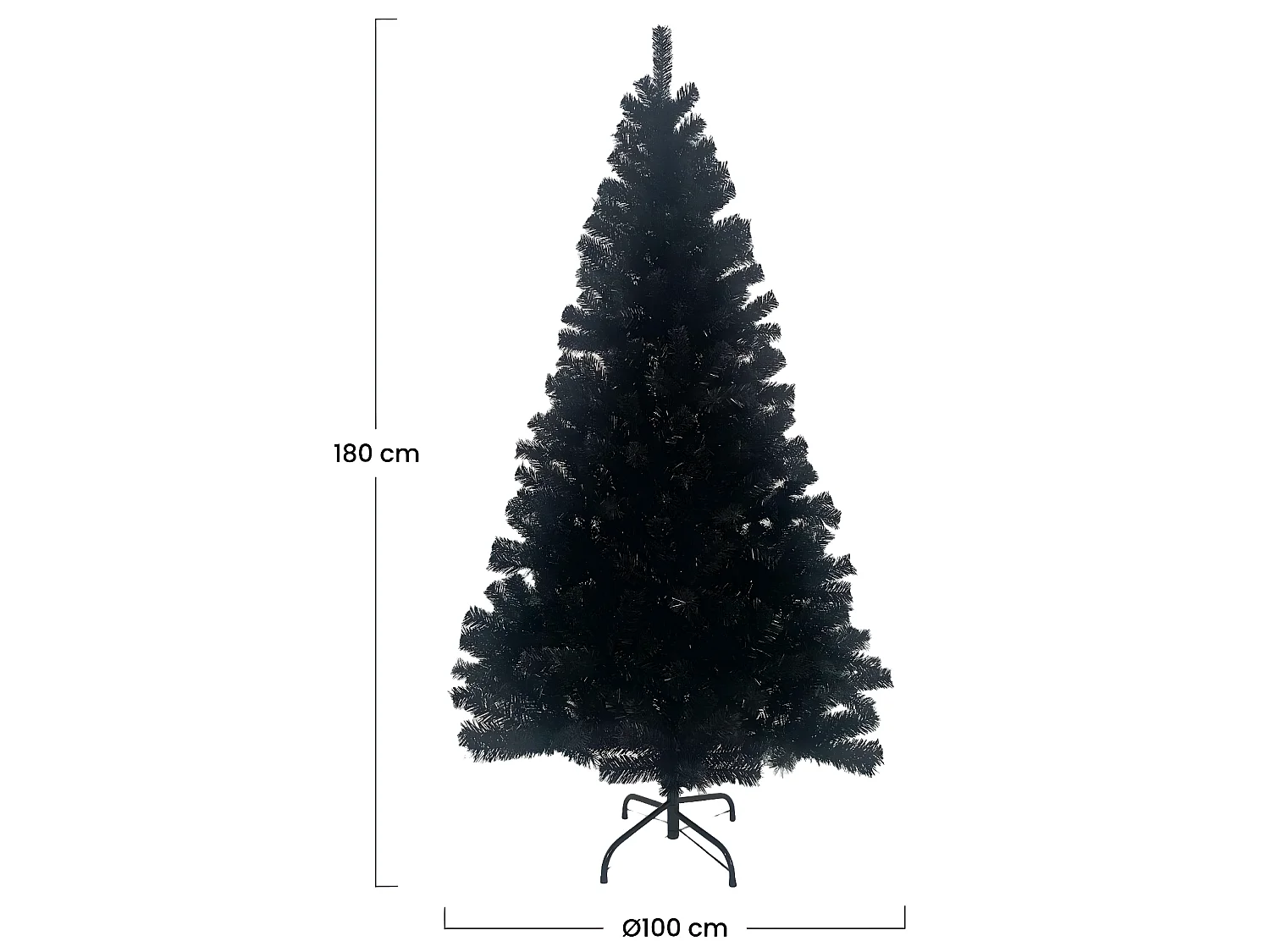 Albero di Natale Toronto 180x100cm Nero Thinia Home