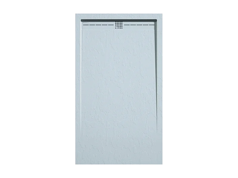 Mineralguss-Duschwanne extra flach ARCO Schieferoptik GRAU 70x180 cm