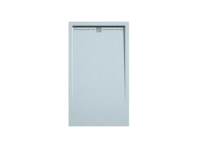 Mineralguss-Duschwanne extra flach ARCO Schieferoptik GRAU 80x80 cm