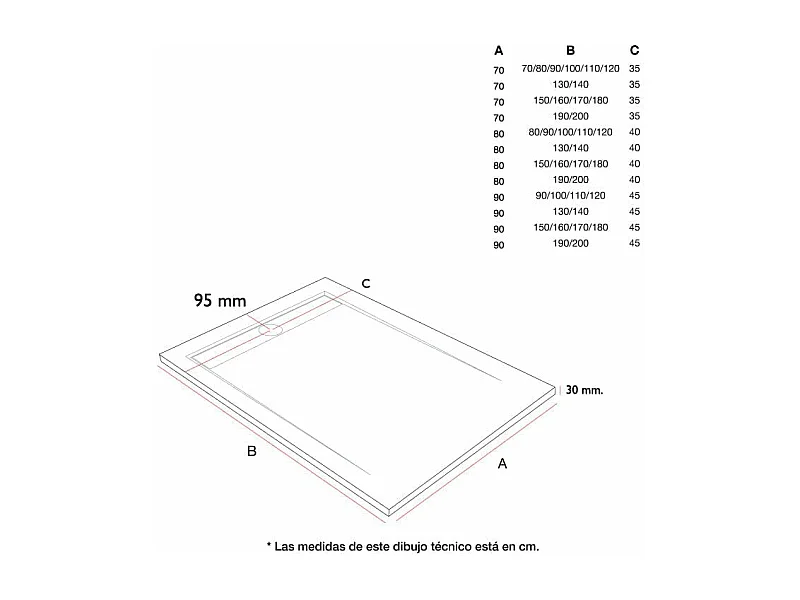Plato de ducha pizarra ARCO CENIZA  70x140 cm rejilla color