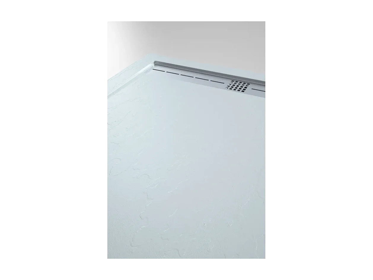 Mineralguss-Duschwanne extra flach ARCO Schieferoptik GRAU 80x150 cm