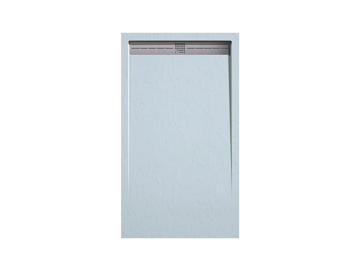 Mineralguss-Duschwanne extra flach ARCO Schieferoptik GRAU 70x160 cm