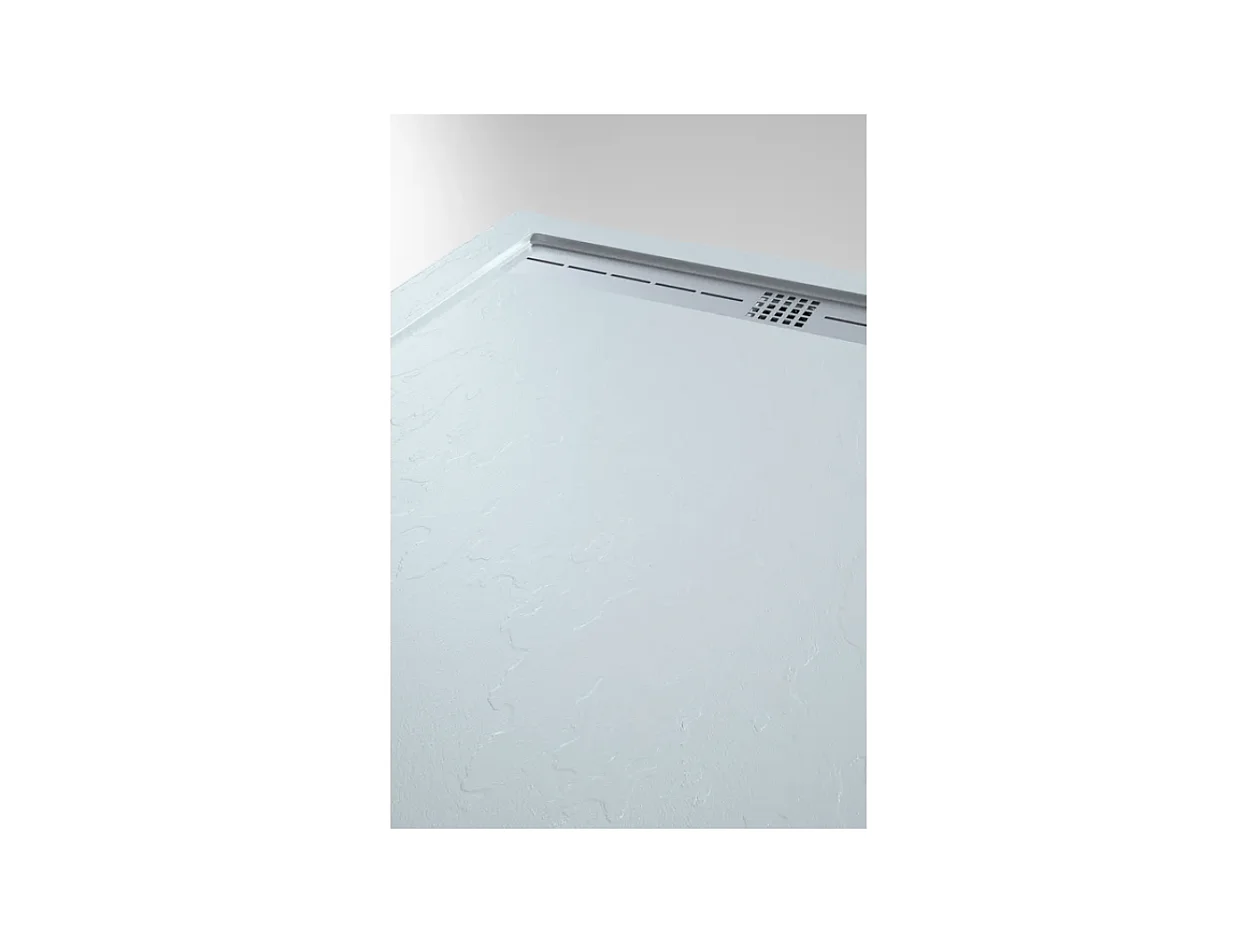 Mineralguss-Duschwanne extra flach ARCO Schieferoptik GRAU 70x160 cm