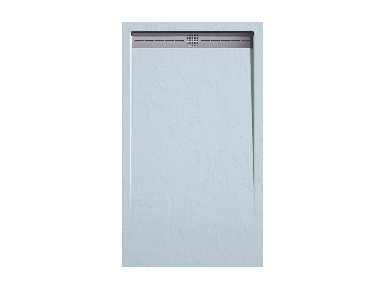 Plato de ducha pizarra ARCO CENIZA  80x120 cm rejilla inox