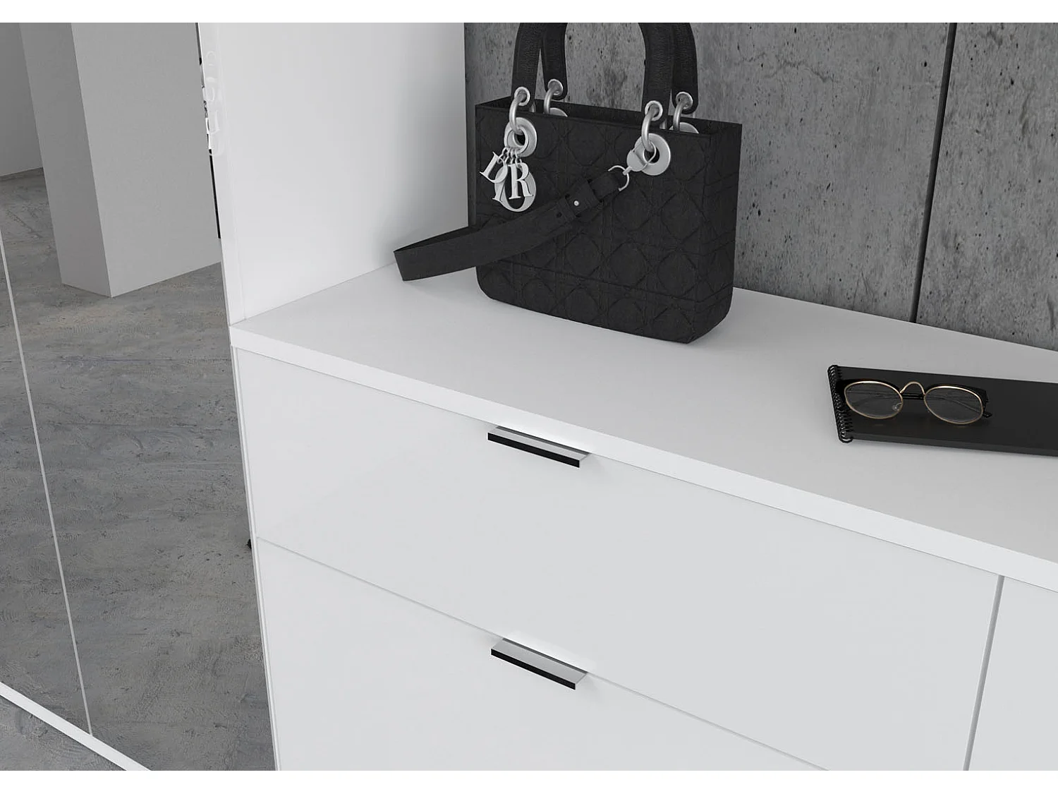 ProjektX garderobe opstelling 2 deuren, 2 laden wit.