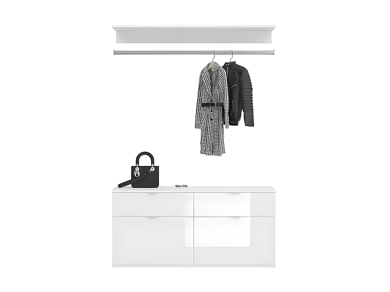 ProjektX garderobe opstelling 2 deuren, 2 laden wit.