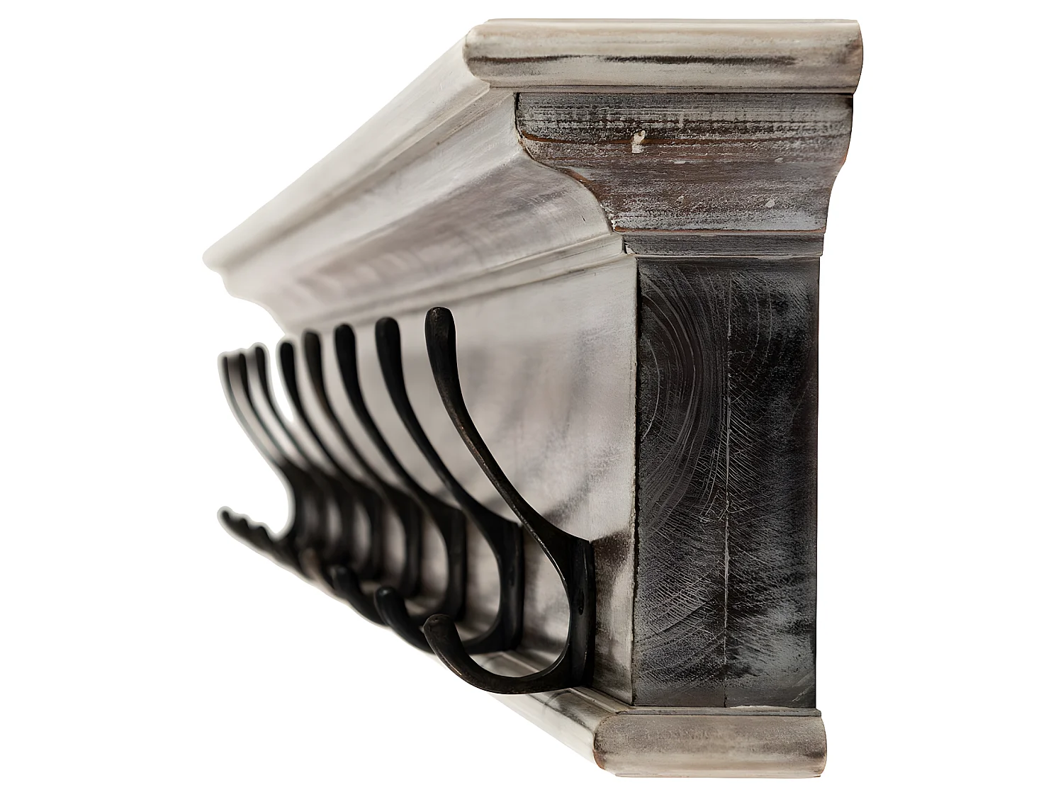 Halifax Armoire murale 8 crochets et 1 porte-chapeau délavage teinte naturelle.