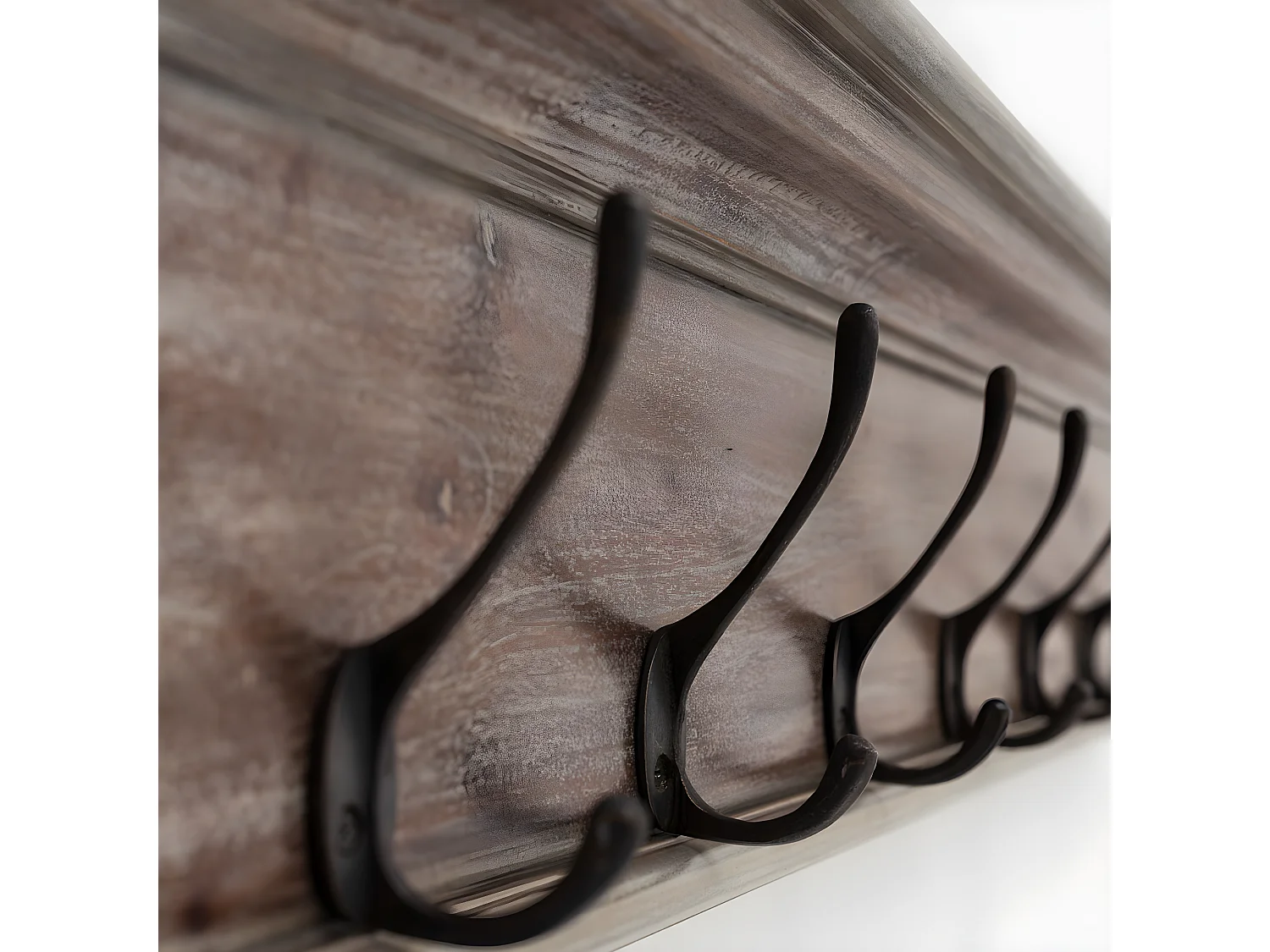 Halifax Armoire murale 8 crochets et 1 porte-chapeau délavage teinte naturelle.