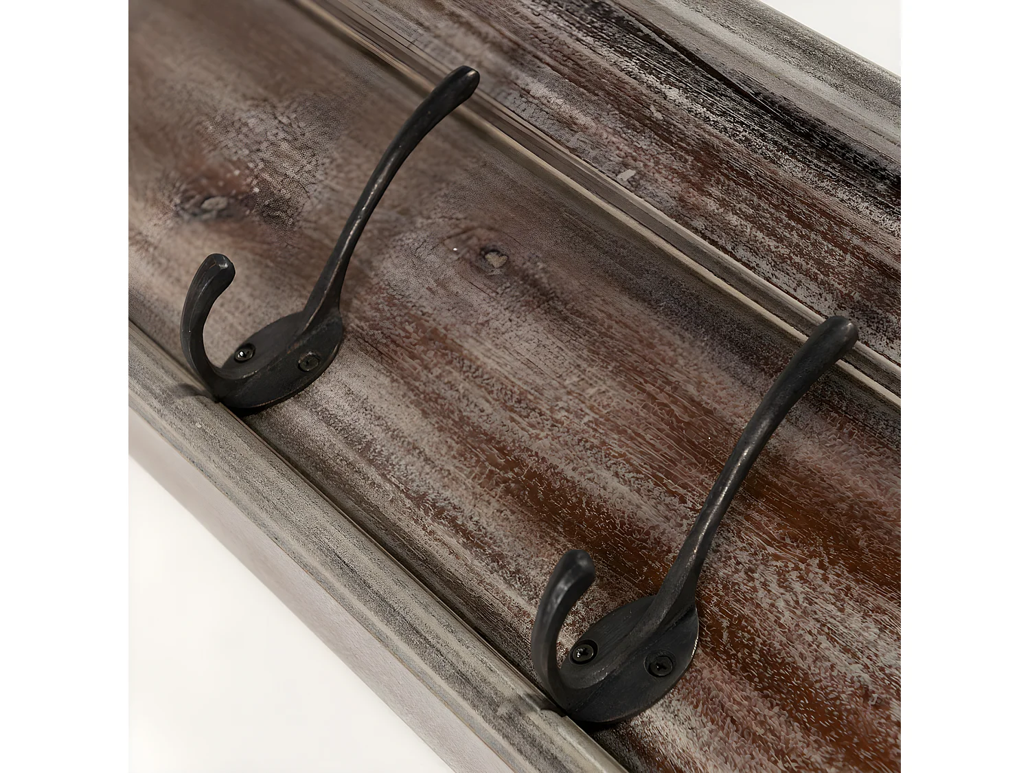 Halifax Armoire murale 8 crochets et 1 porte-chapeau délavage teinte naturelle.