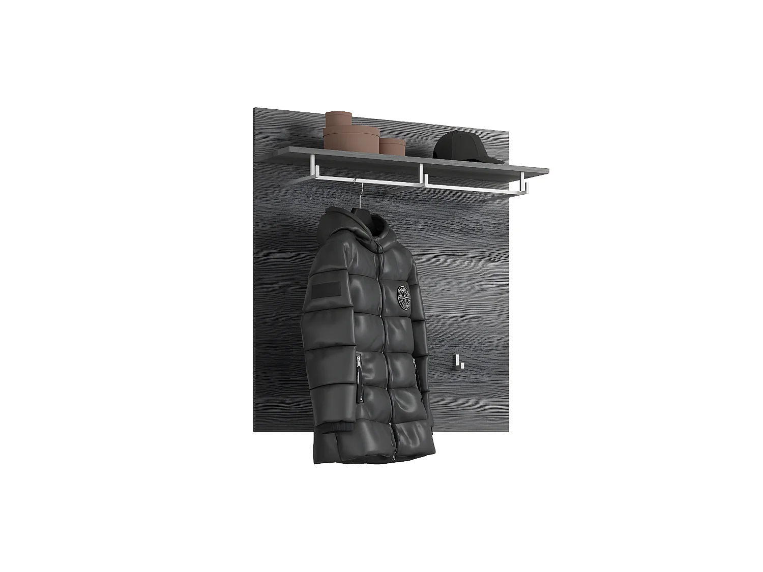 Scout penderie murale 3 crochets gris.