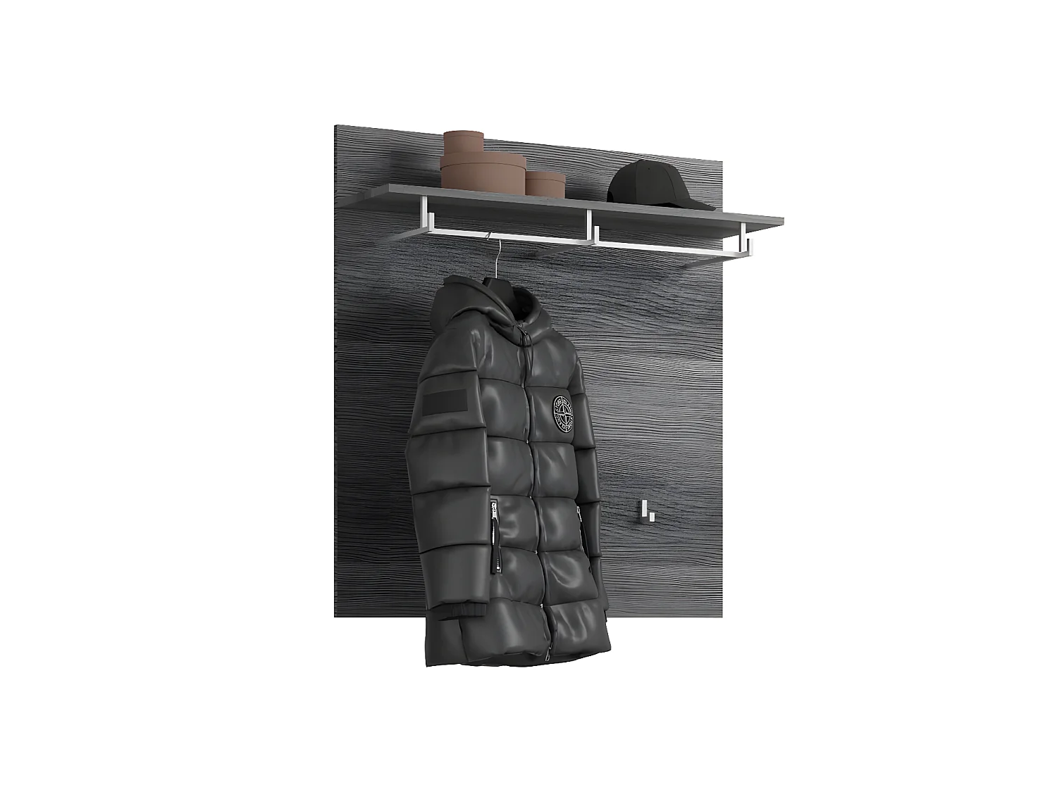 Scout penderie murale 3 crochets gris.