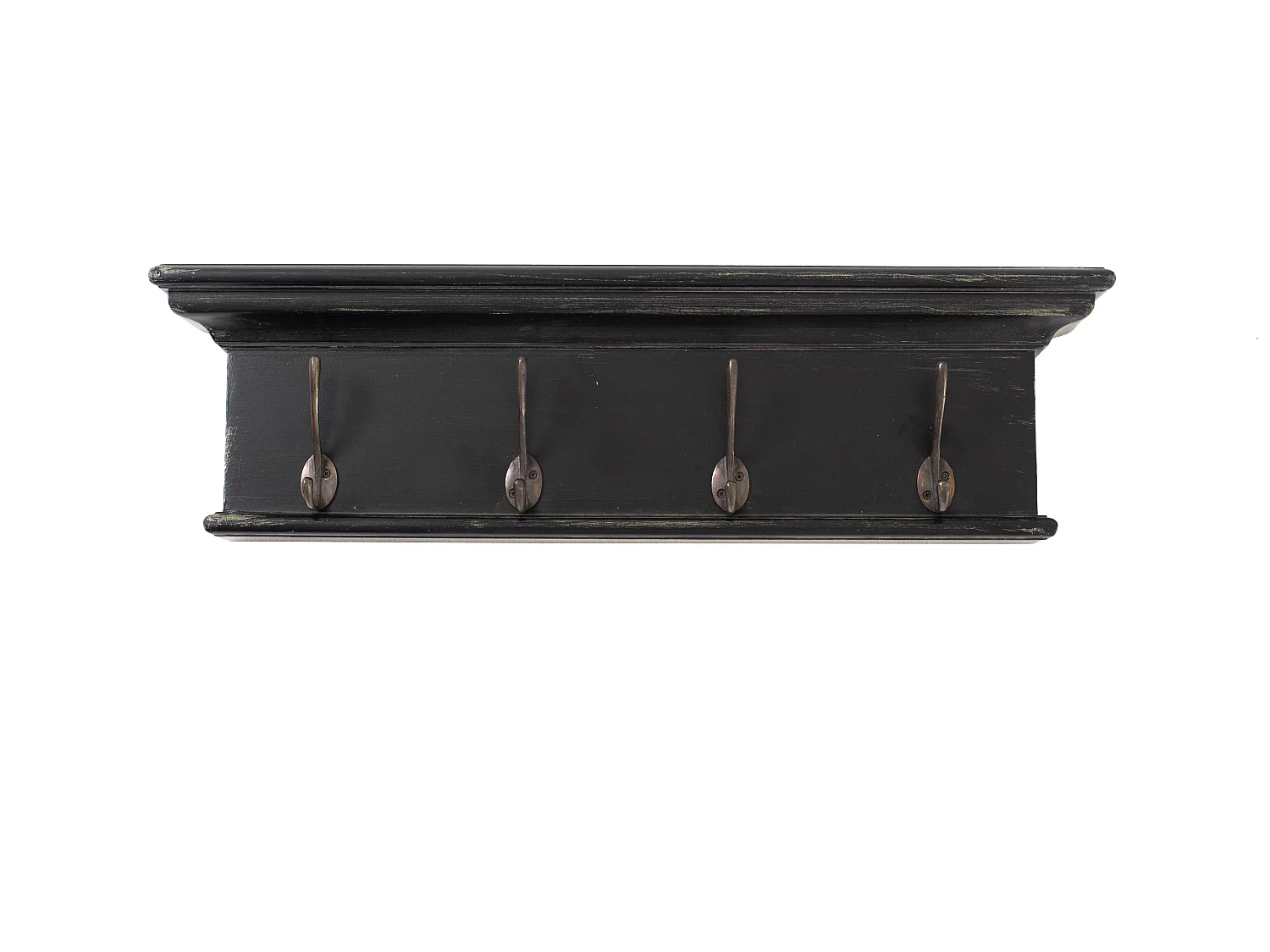 Halifax Wandgarderobe mit 4 Haken, schwarz, weiß antik.