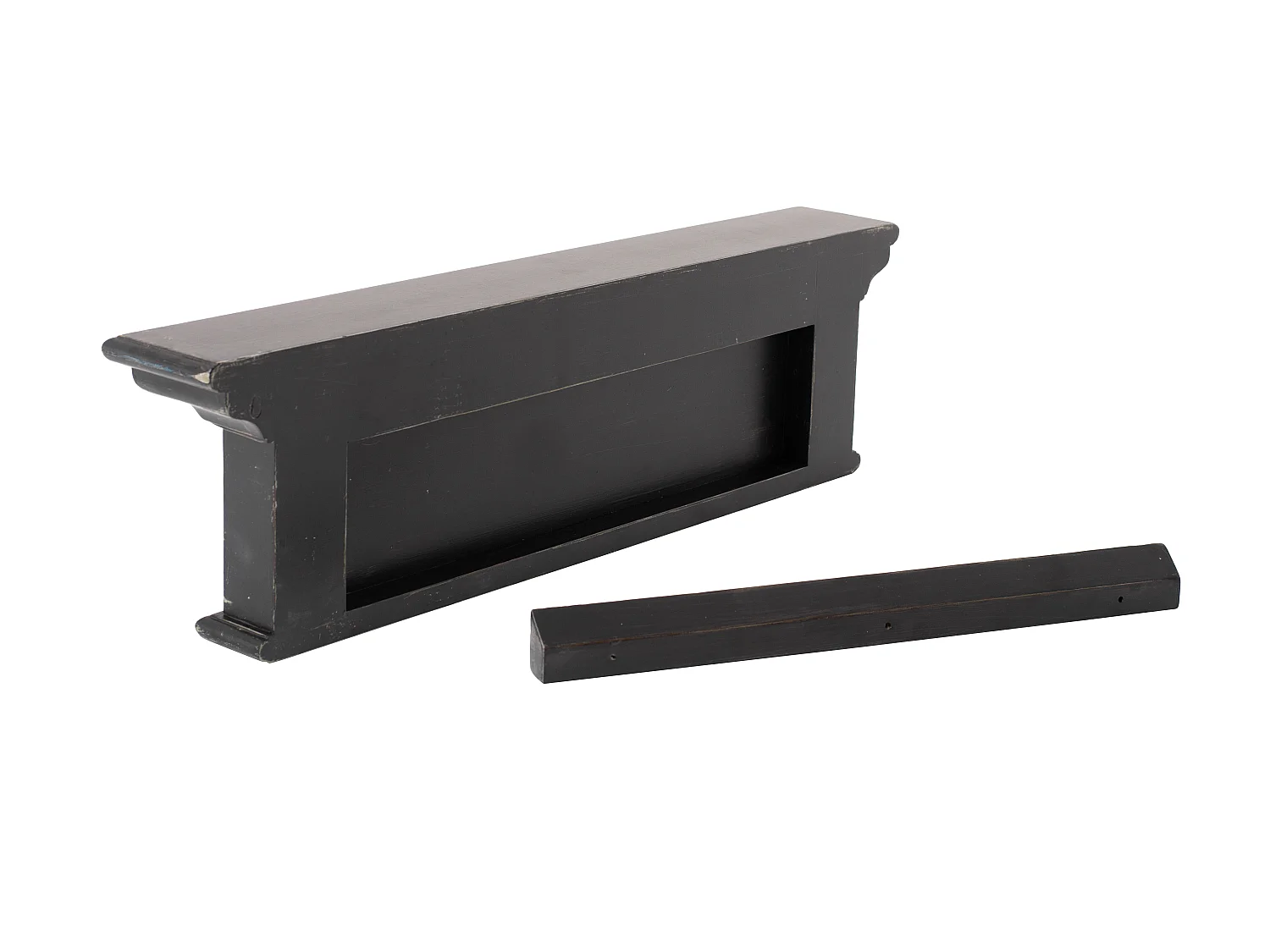 Halifax Wandgarderobe mit 4 Haken, schwarz, weiß antik.