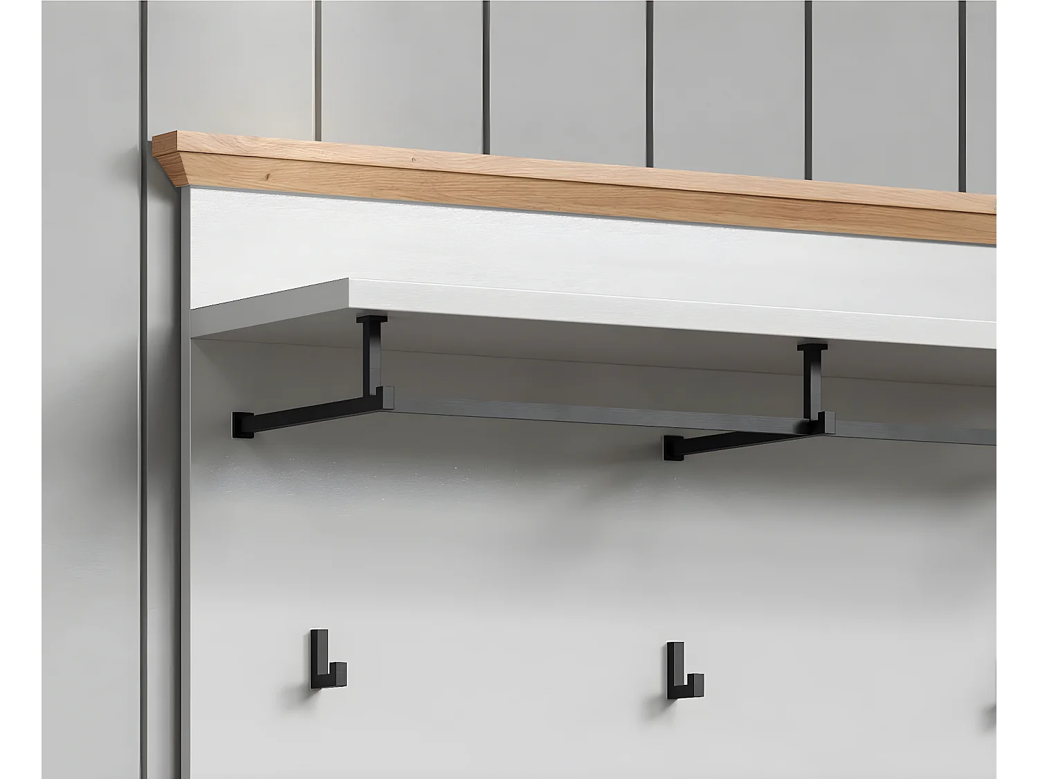 Landside kapstok paneel, grijs.