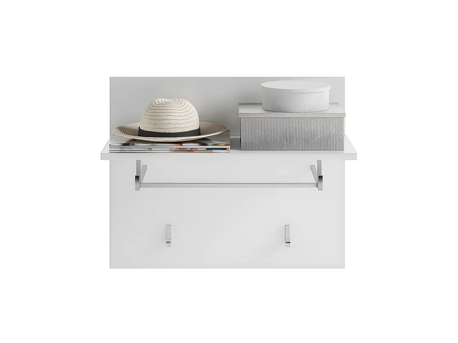 Linus Wandgarderobe 2 Kleiderhaken weiß.