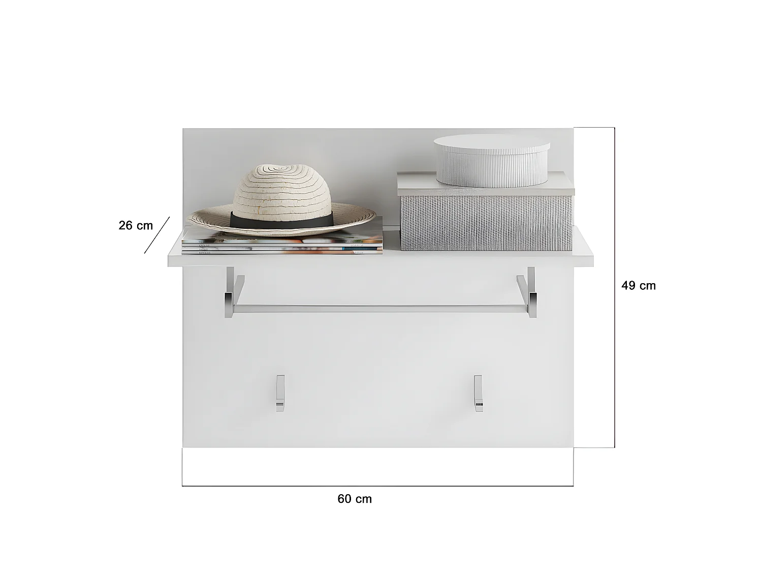 Linus penderie murale 2 crochets blanche.