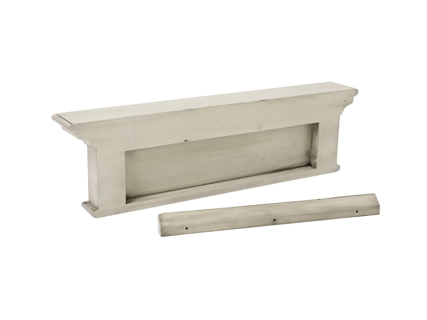 Halifax Armoire murale avec 4 crochets, blanc rustique.