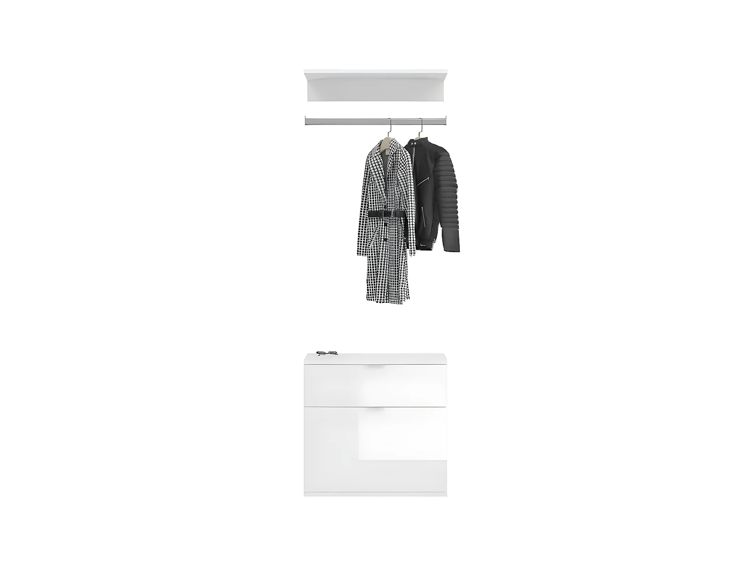 ProjektX ensemble d'armoires de rangement 1 porte, 1 tiroir blanche.