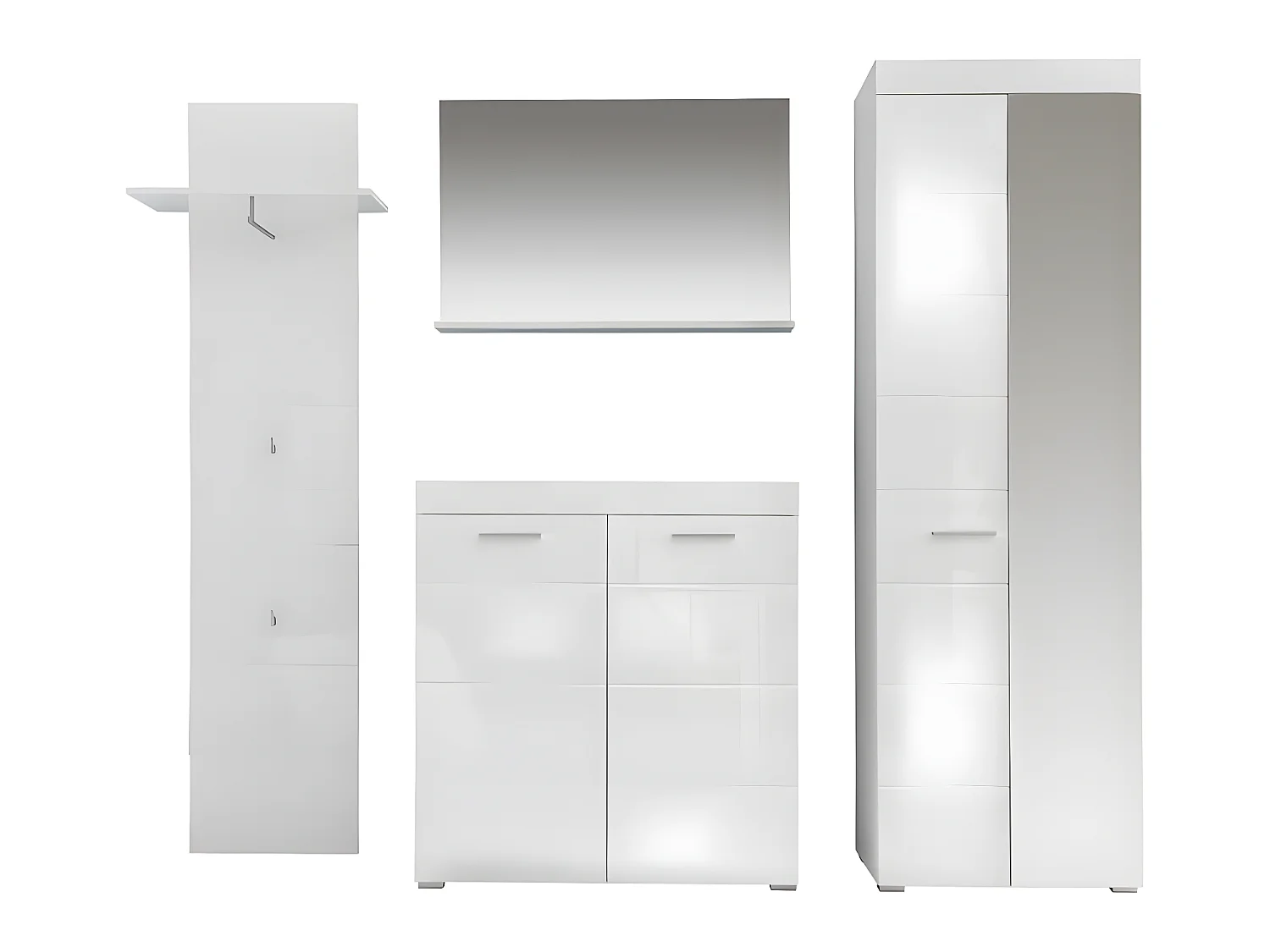 Amira Meubles d'entrée et vestiaire B, blanc, blanc brillant.