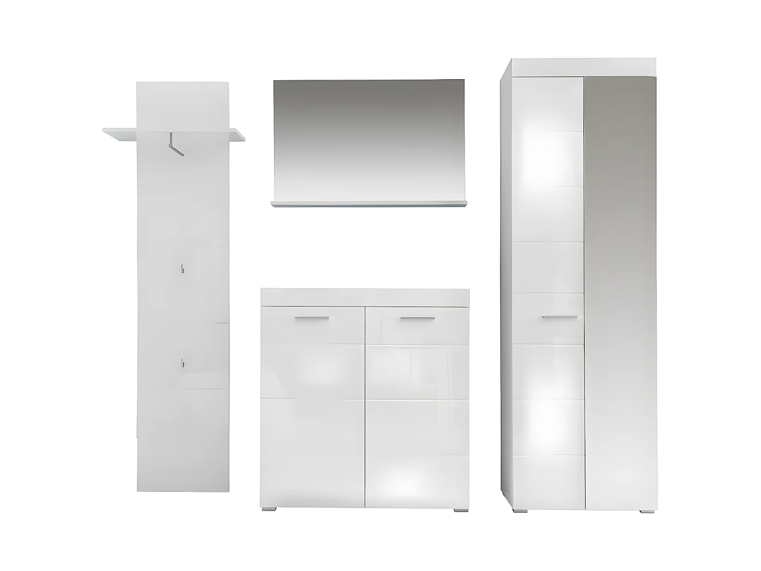 Amira Meubles d'entrée et vestiaire B, blanc, blanc brillant.