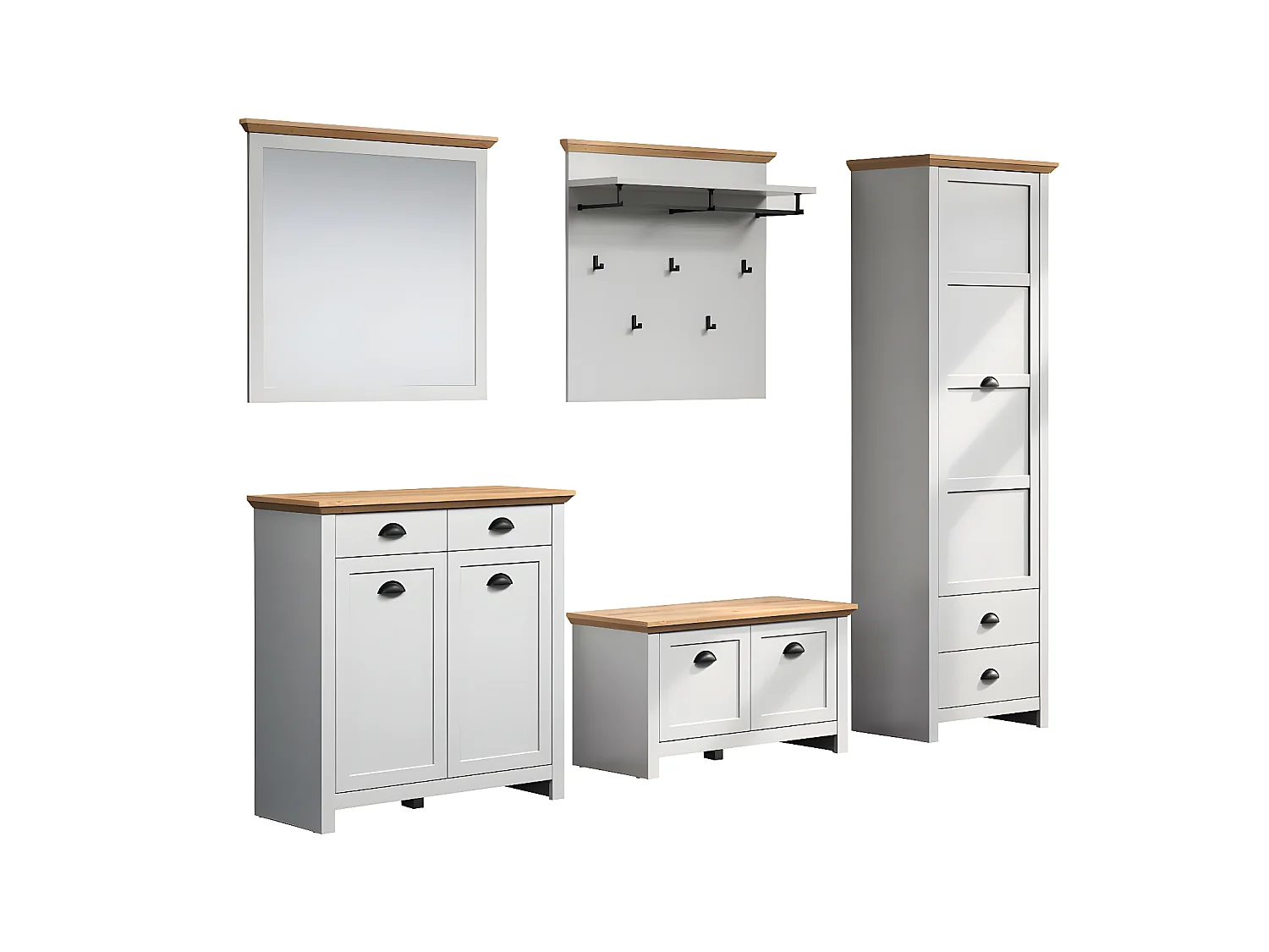 Landside garderobe opstelling grijs.