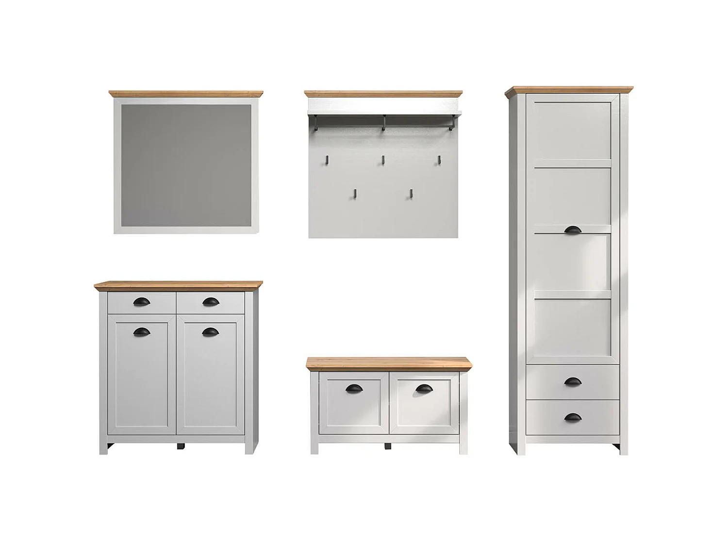 Landside garderobe opstelling grijs.