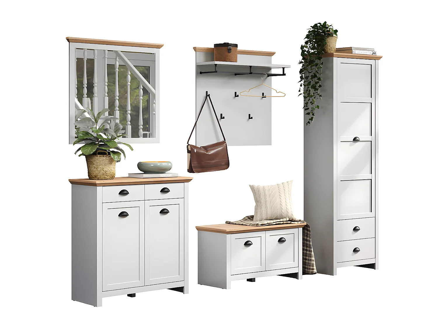 Landside garderobe opstelling grijs.