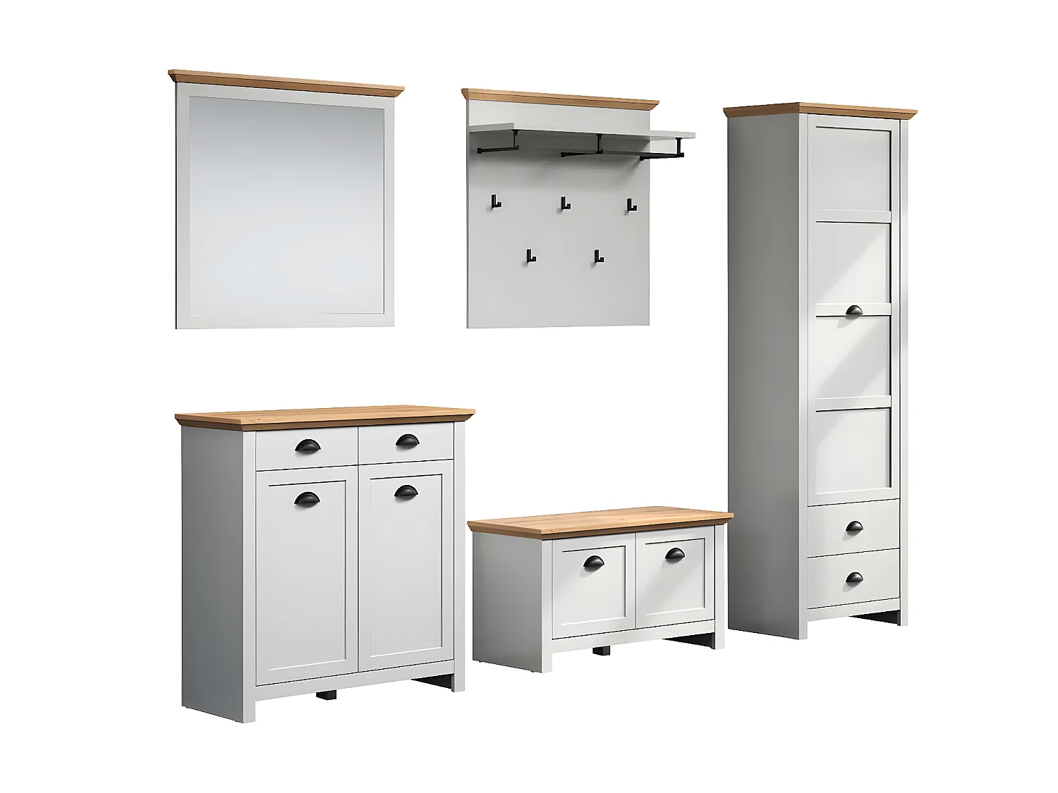 Landside garderobe opstelling grijs.