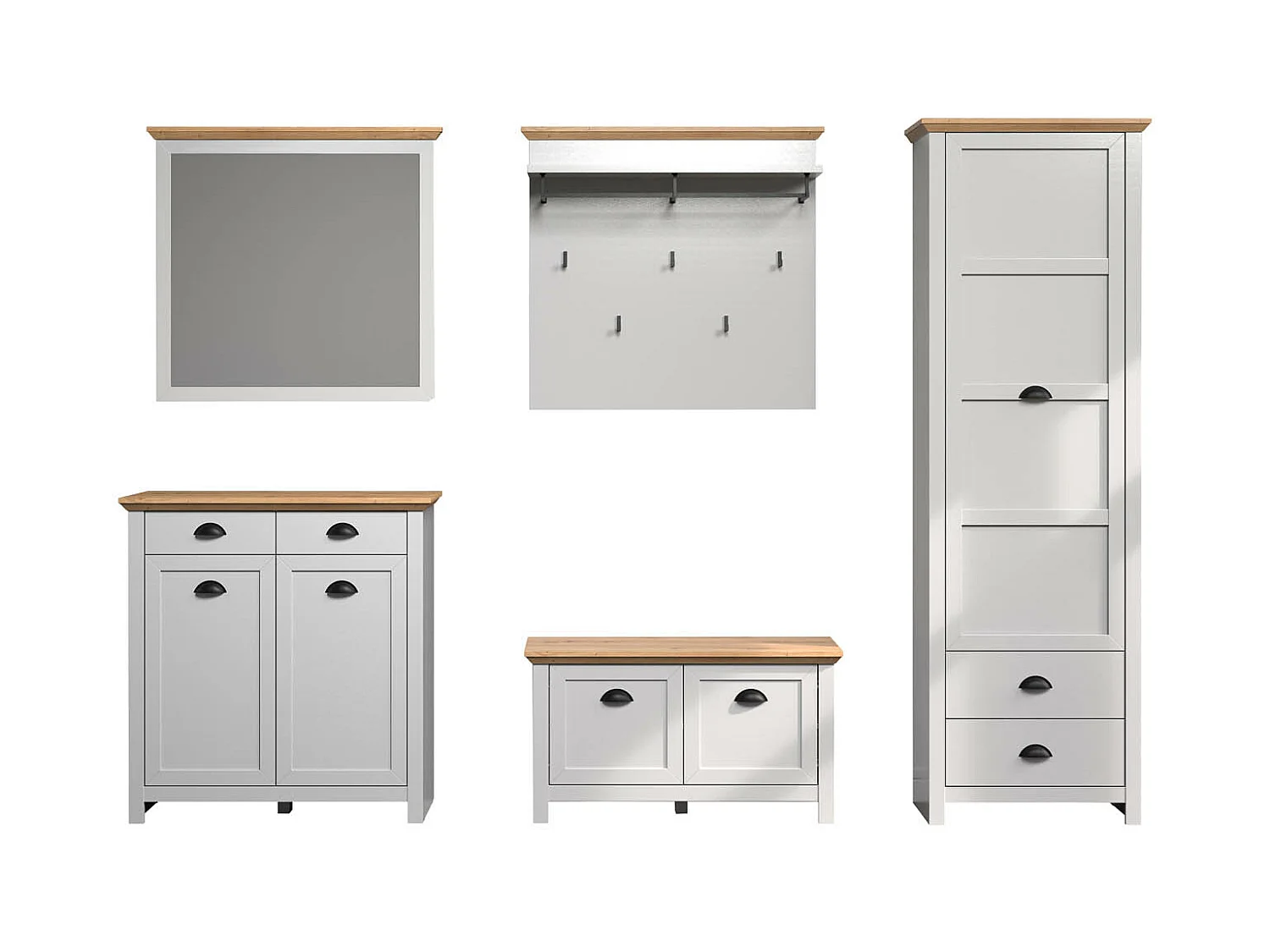 Landside garderobe opstelling grijs.