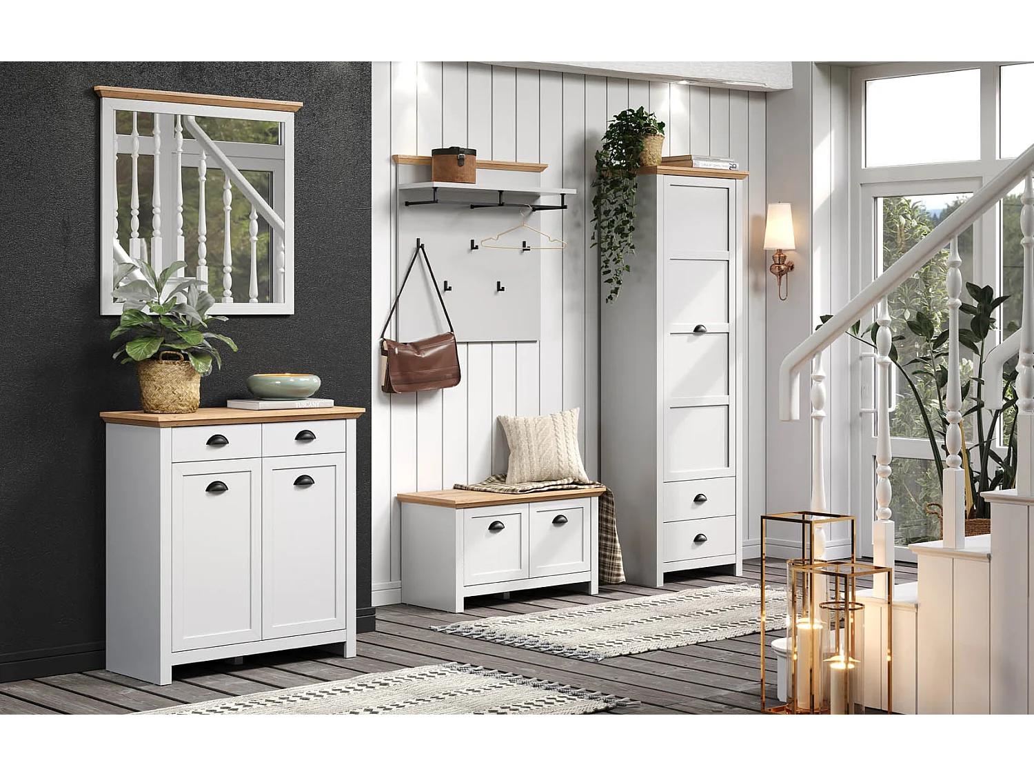 Landside garderobe opstelling grijs.