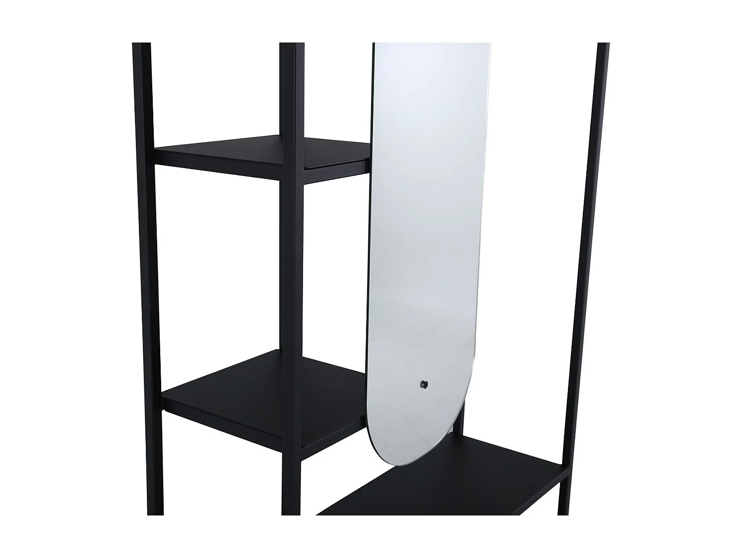 Penderie Avec Miroir & Étagères "Classe" 200cm Noir